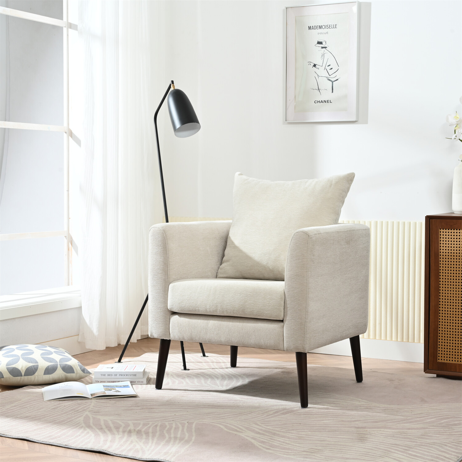 Modern Accent Chairs Barrel Chairs Club Chair Single Sofa Upholstered Armchairs