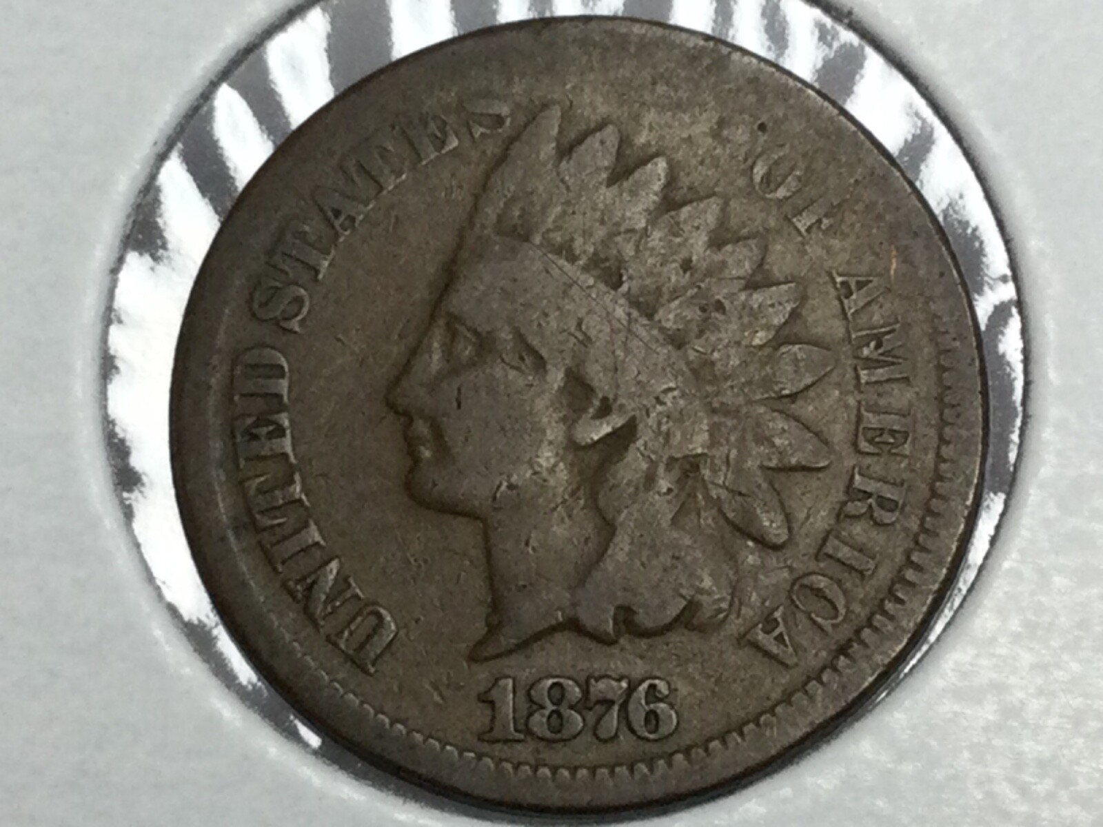 1876 Indian Cent very good