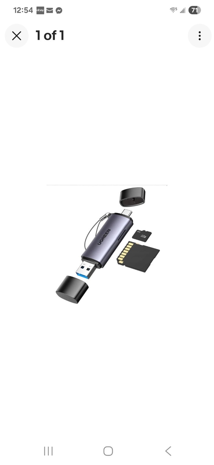 Ugreen CM185  SD / micro SD Reader USB-A 3.0 / USB-C 3.0