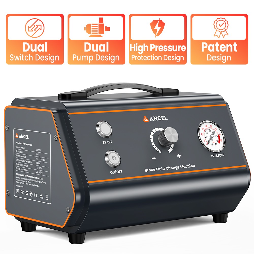ANCEL BR1000 Brake Fluid Bleeder Machine Kit Brake System Bleeding Exchanger New