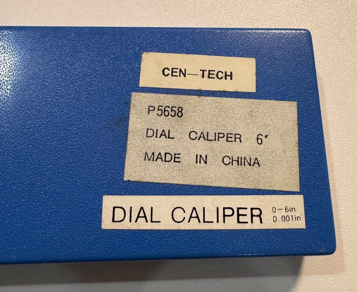 Cen-Tech 6" Dial Caliper P5658 Stainless Hardened Shock Proof 0.001" with Case