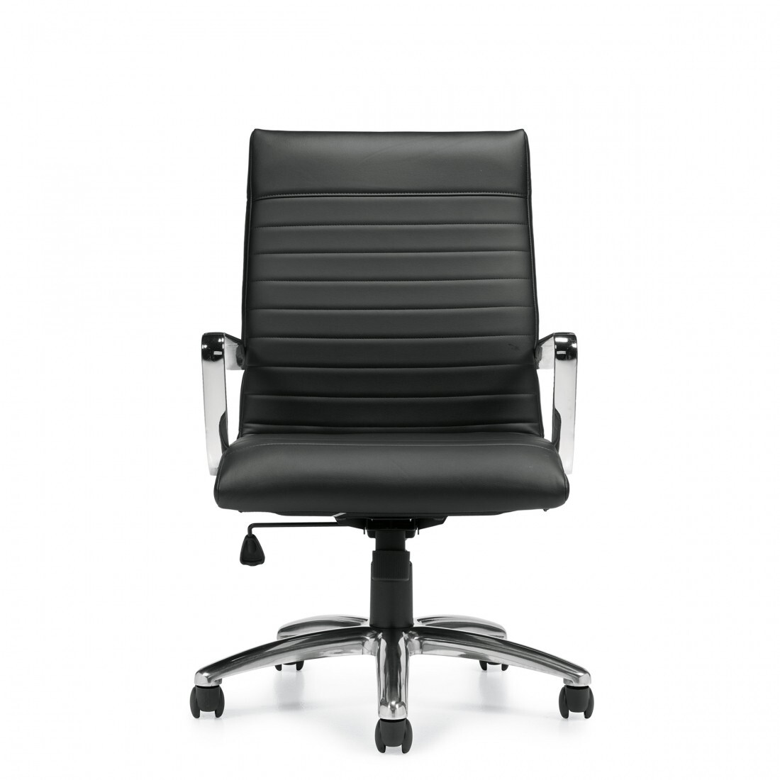 Offices to Go OTG11730B Luxhide Mid-Back Executive Office Chair w Fixed Arms