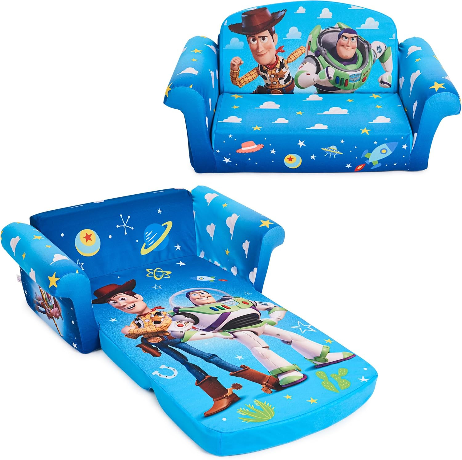 , Children'S 2-In-1 Flip Open Foam Compressed Sofa, Disney'S Toy Story
