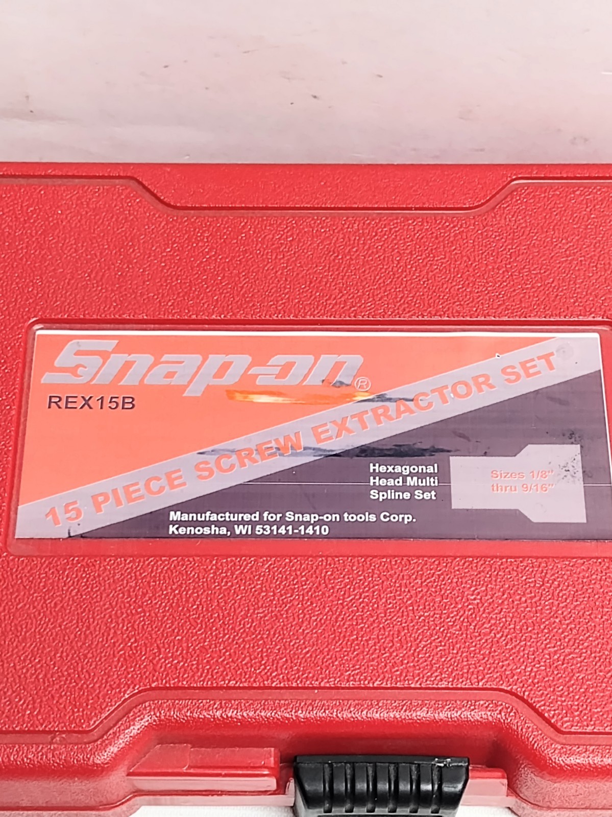 Snap-on Empty Case 15 Pc Screw Extractor Set (Hex Head Multi Spline) REX15B