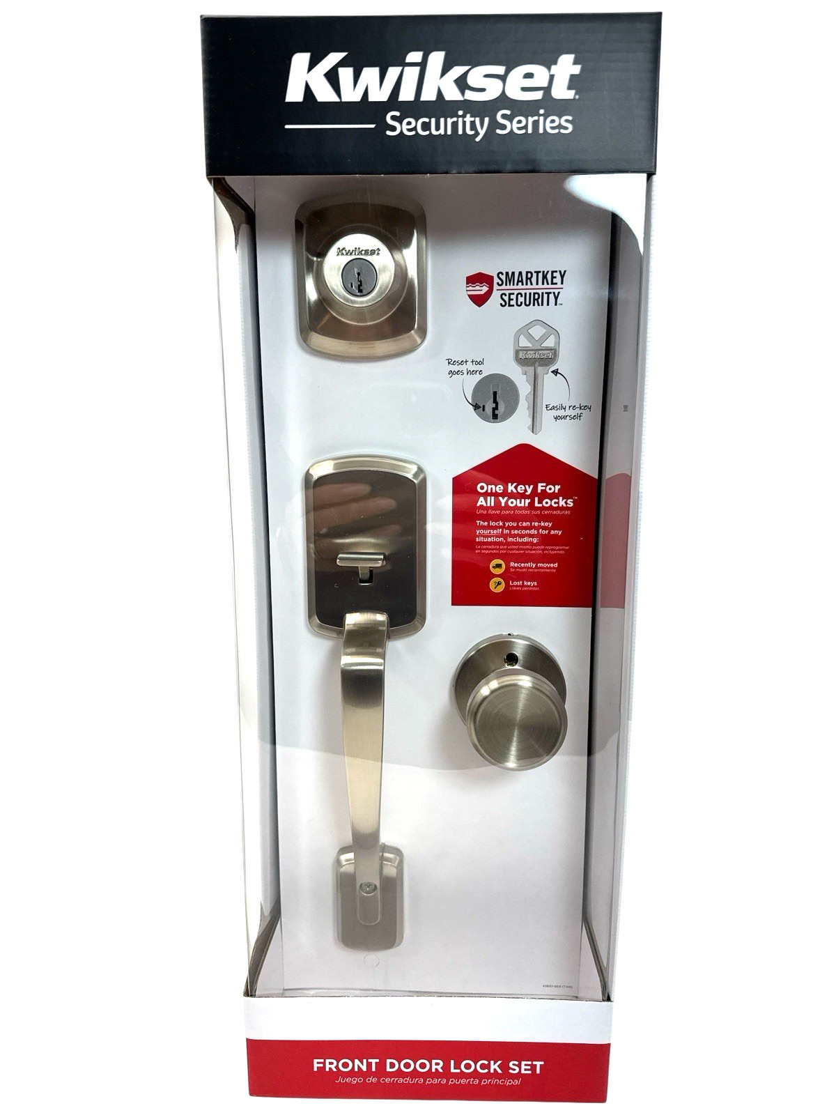 Kwikset Henley Entry Door Handleset w/ Deadbolt Lock & Round Knob 96870-185 New