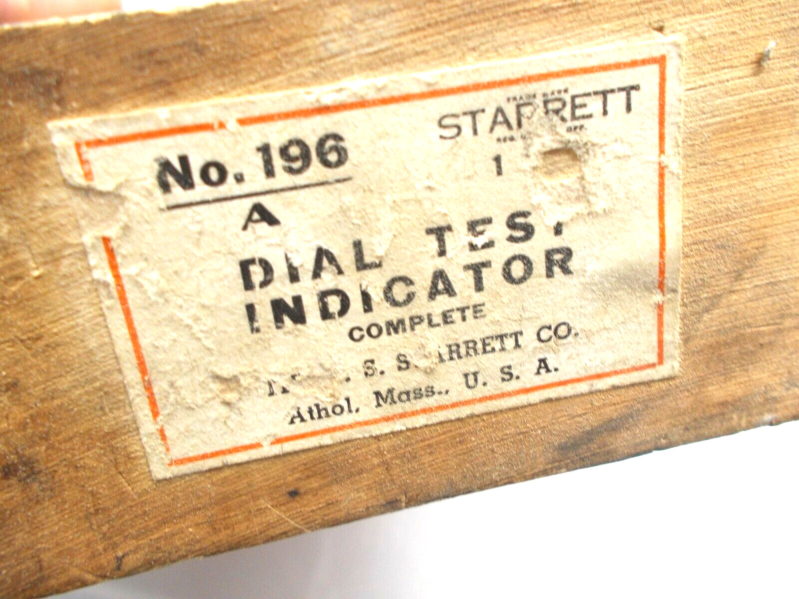 Test Indicator Set, L.S. Starrett Dial Test Indicator (.001") No. 196 Set, USA