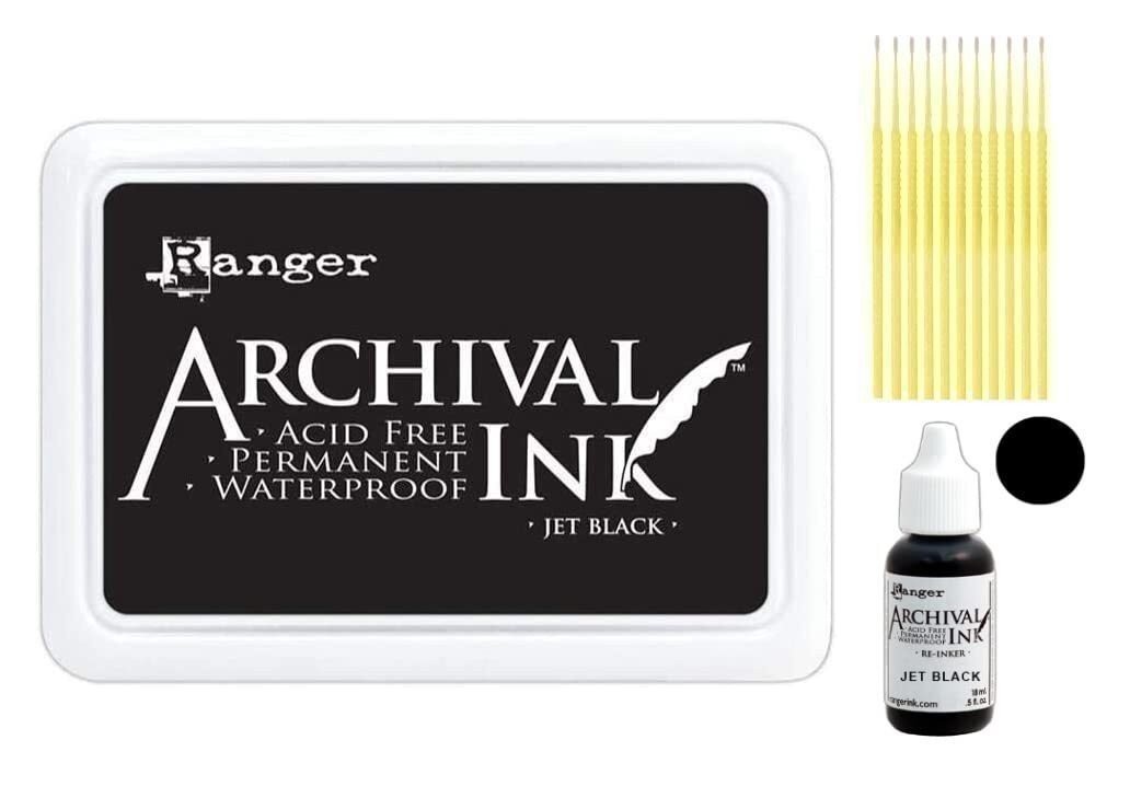 Jumbo Jet Black Archival Bundle - Jumbo Jet Black Archival Ink Pad and Reinker