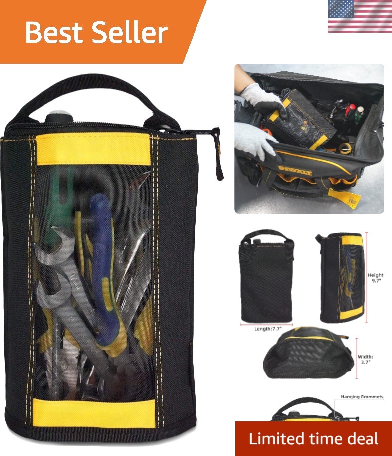Mesh Window Tool Pouch in Bright Yellow - Ideal for Professionals & DIYers