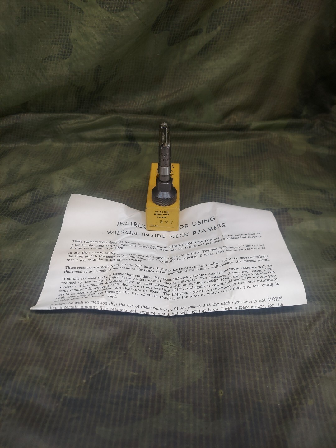 L.E. Wilson Inside Neck Reamer .375 Cal