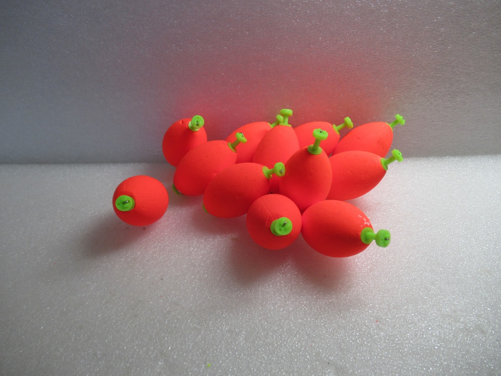 12  2" FISHING BOBBERS Medium Oval Floats Weighted Foam Snap on Float Choice