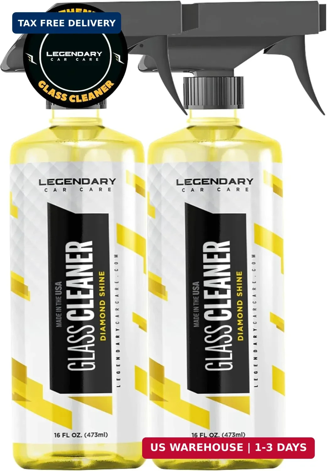 Legendary Glass Cleaner 16oz (2 Pack) - Auto Window Cleaner Spray for Car Window