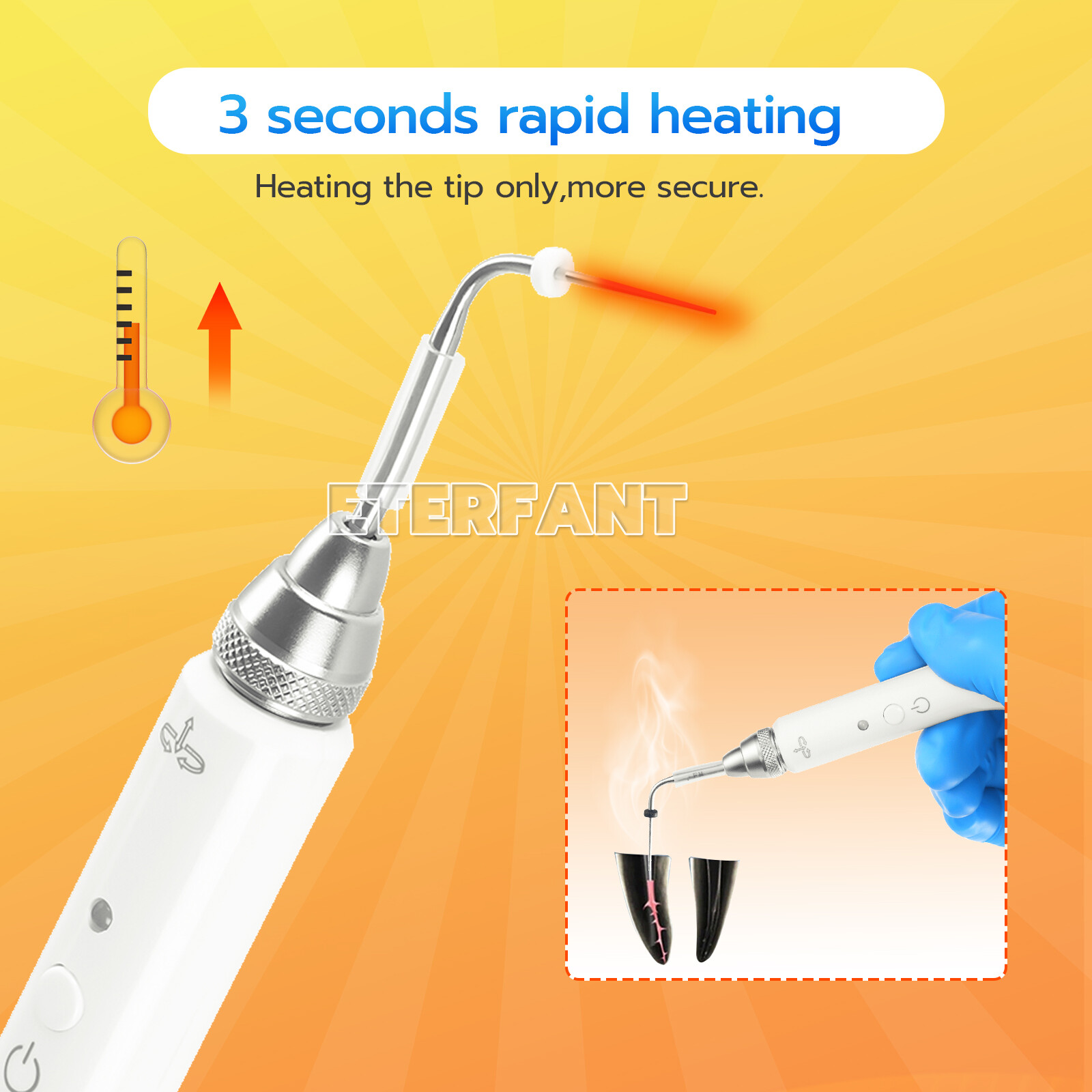 ETERFANT Dental Gutta Percha Obturation System Endo Heated Pen+2xTips white