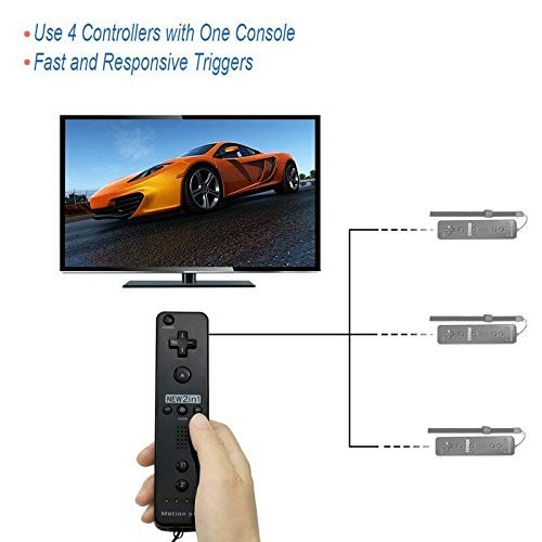 ChamZA Built-in Motion Plus 2 in 1 Wireless Remote Controller Gamepad for Wii/Wi