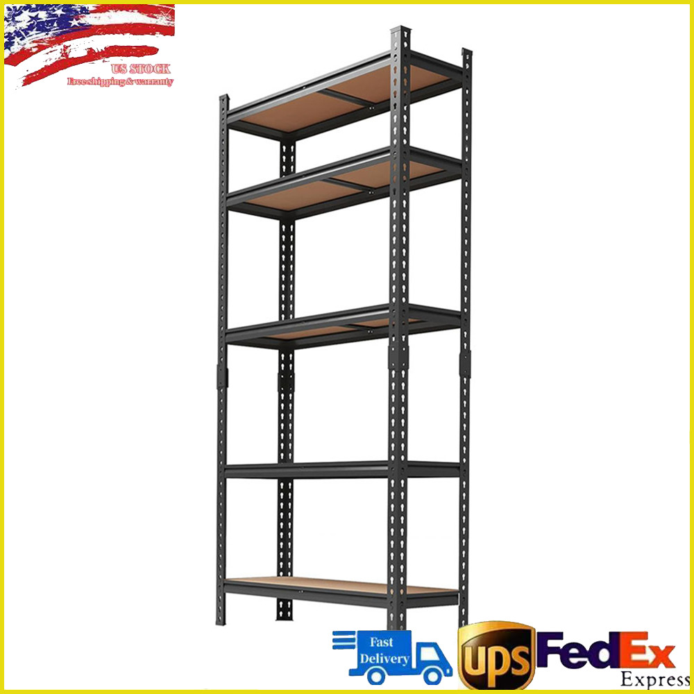 5-Tier Adjustable Storage Shelves Heavy Duty Garage Shelving Units 35.5"x12"x72"