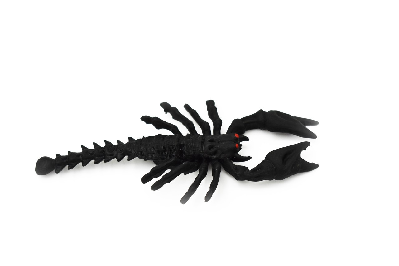 Scorpion Toy, Black, Rubber Arachnids, Realistic  Model, Gift, 5" CWG39 B217