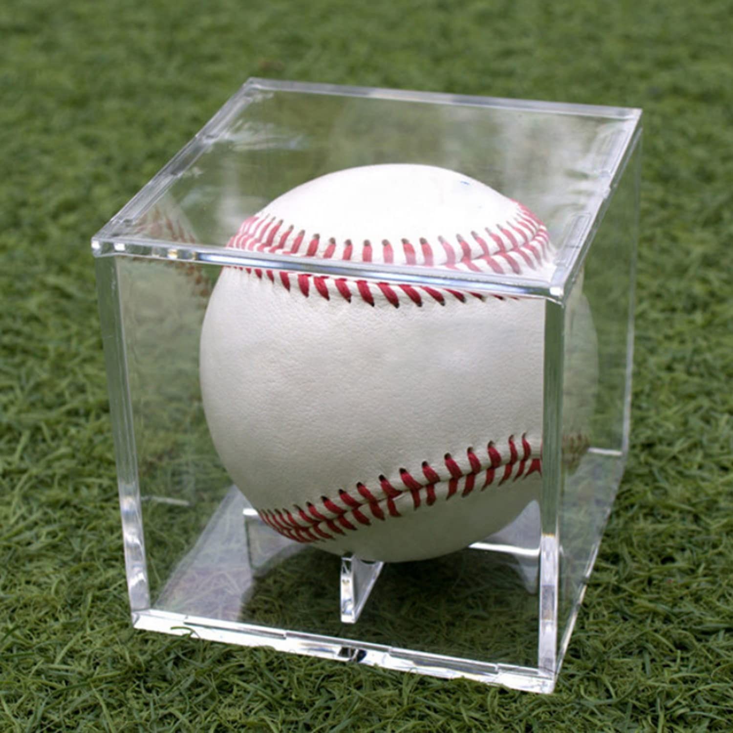 2 Pack Baseball Display Case - UV Protected Acrylic Holder for 2 PACK, Clear