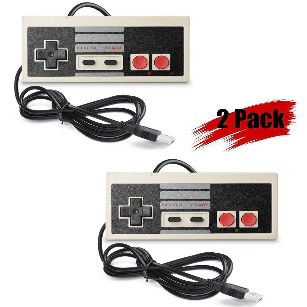 2X Classic Wired USB NES Game Controller Gamepad For PC Windows & Mac