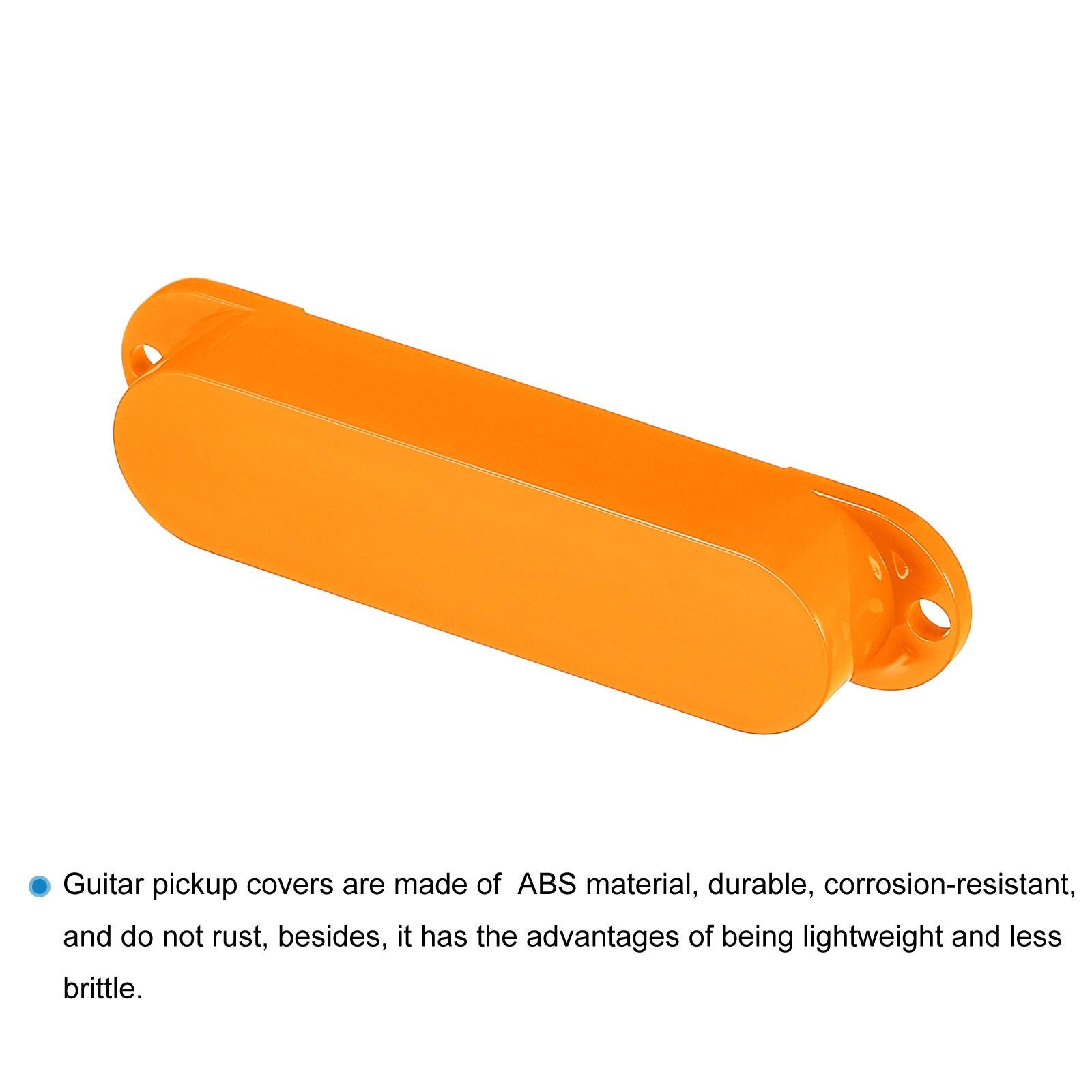 Guitar Pickup Cover Closed Single Coil Plastic Closed Shell Orange 3Pcs