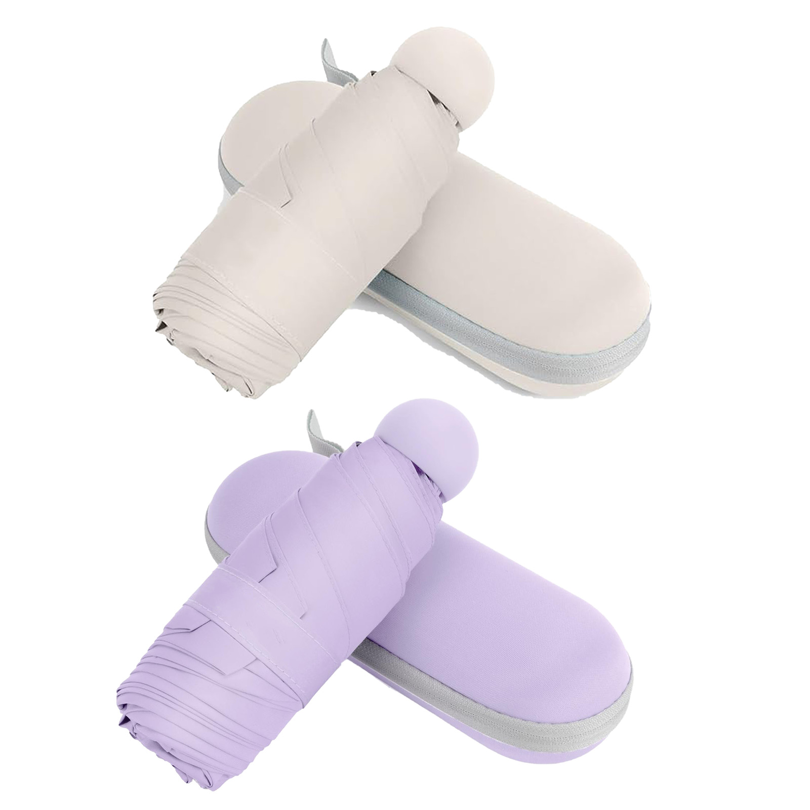2 Pack GMOX Capsule Umbrella Small and Portable Solid Color Sunshade