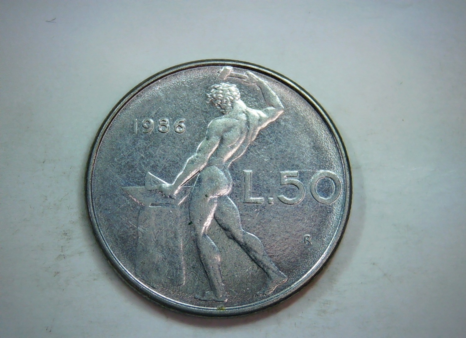 Italy 1986 50 Lire Vulcano (Vulcan) Coin