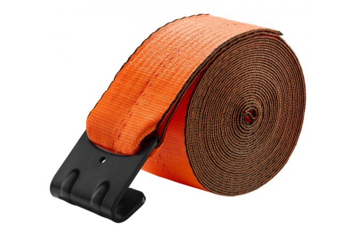 VEVOR Truck Straps Winch Straps 4" x 30' with Flat Hook for Towing 5 Pack Orange