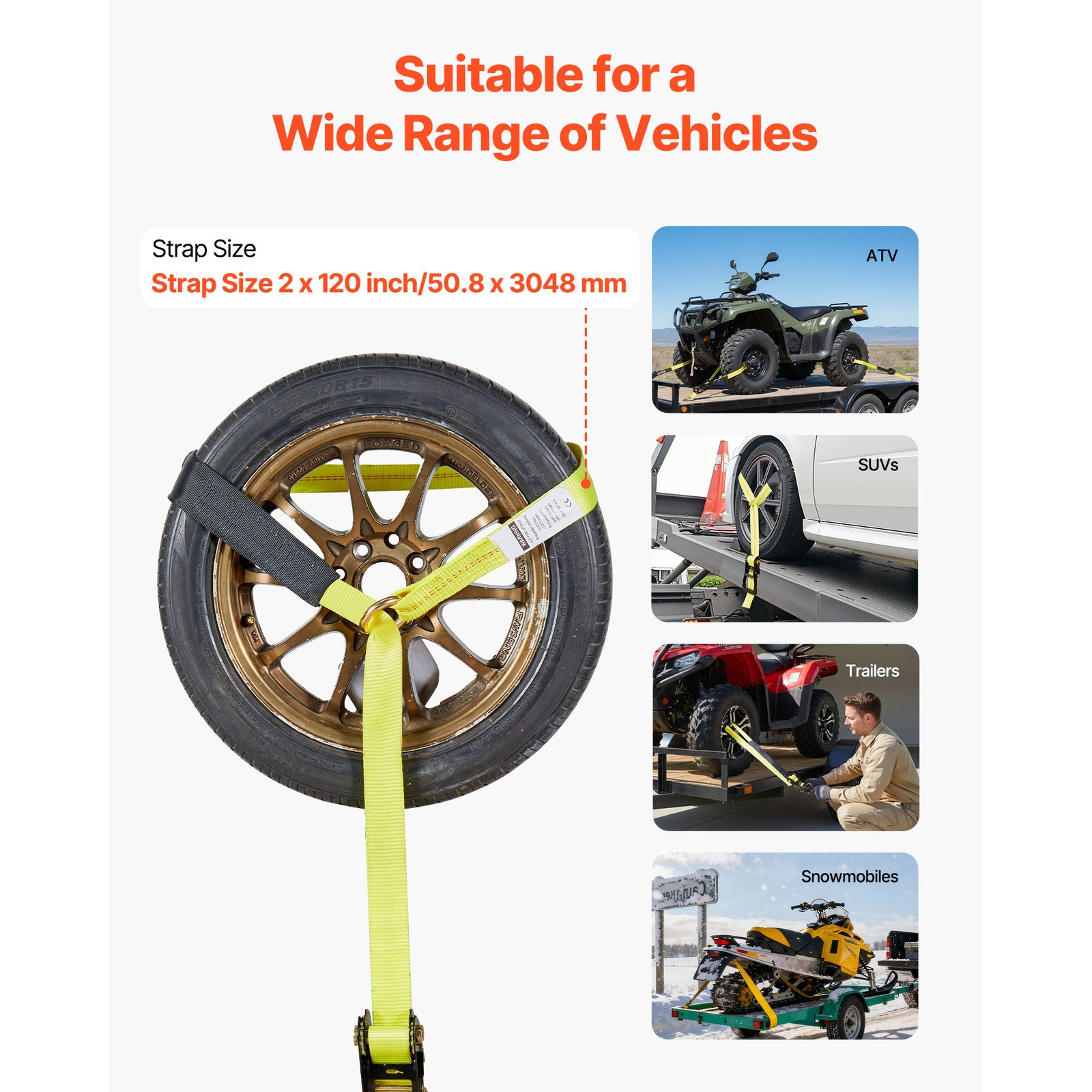 Uimoso Wheel Chock Tie-Down Kit with Flat Hook, 10,009 lbs Load Capacity