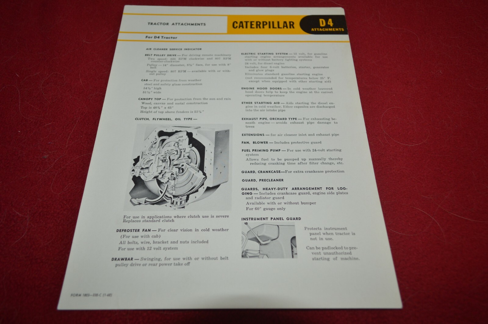 Caterpillar D4 Crawler Tractor Attachments For 1962 Dealer's Brochure DCPA11