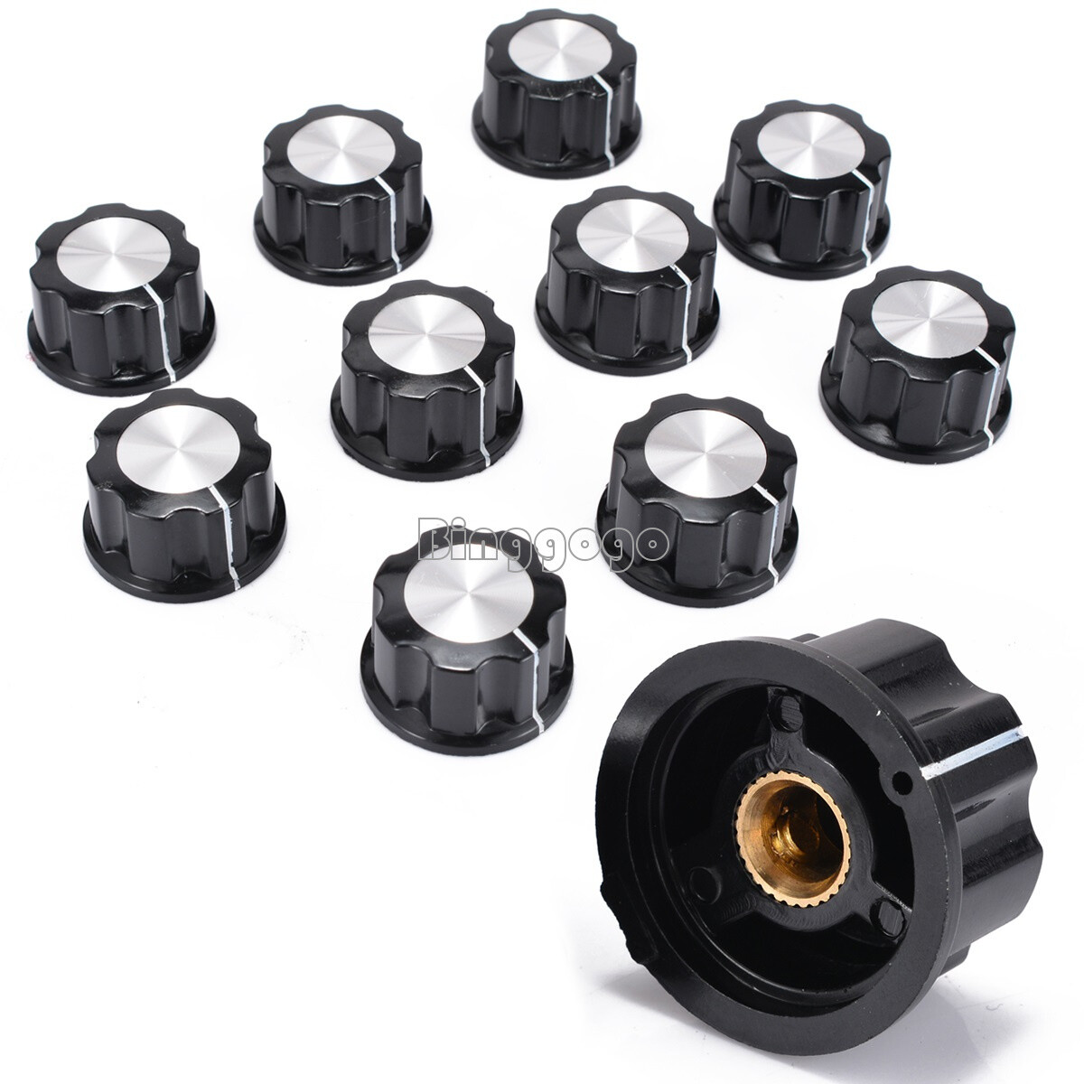 5pcs adjustable 16mm top 6mm shaft insert turn slide potentiometer rotary knobs