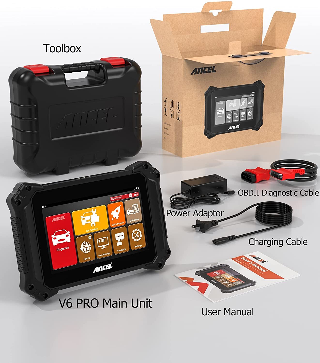 ANCEL V6 Bi-directional Scanner OBD2 Diagnostic Scan Tool Full System Key Coding