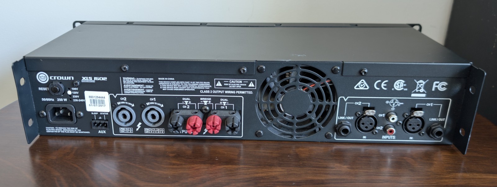 Crown XLS1502 2-Channel 525 Watt Amp Power Amplifier - Tested & Working!