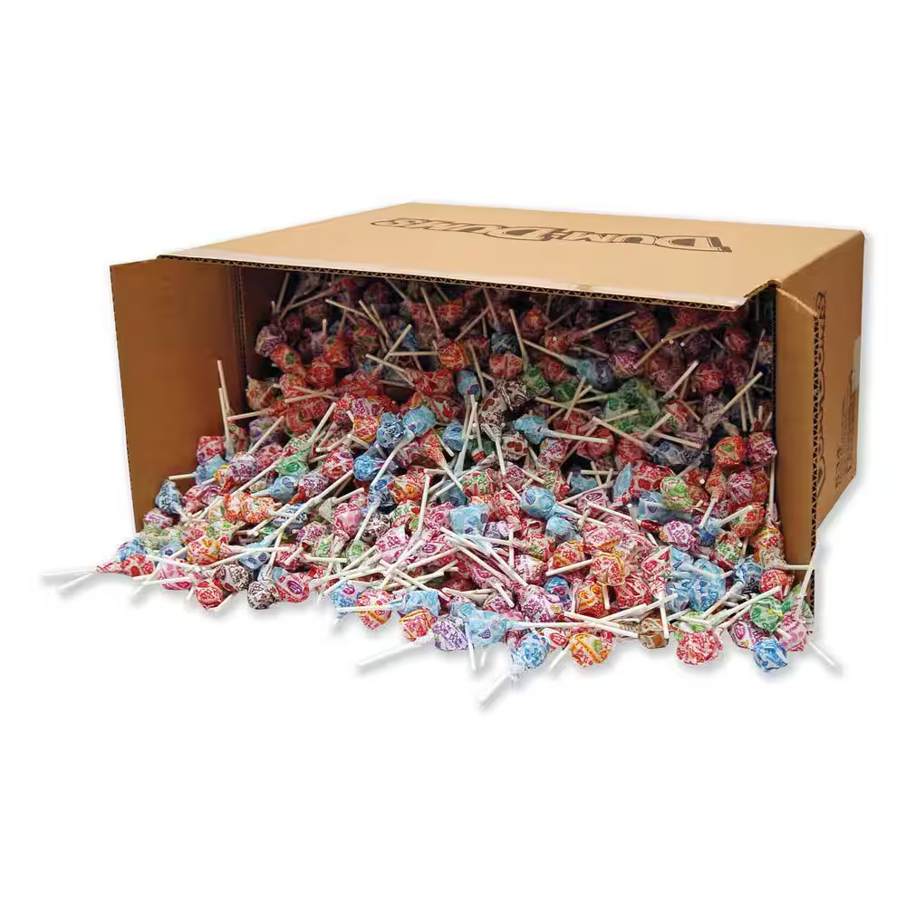 30 Lbs. Dum-Dum-Pops Candy, Assorted Flavors, Individually Wrapped, Bulk Carton