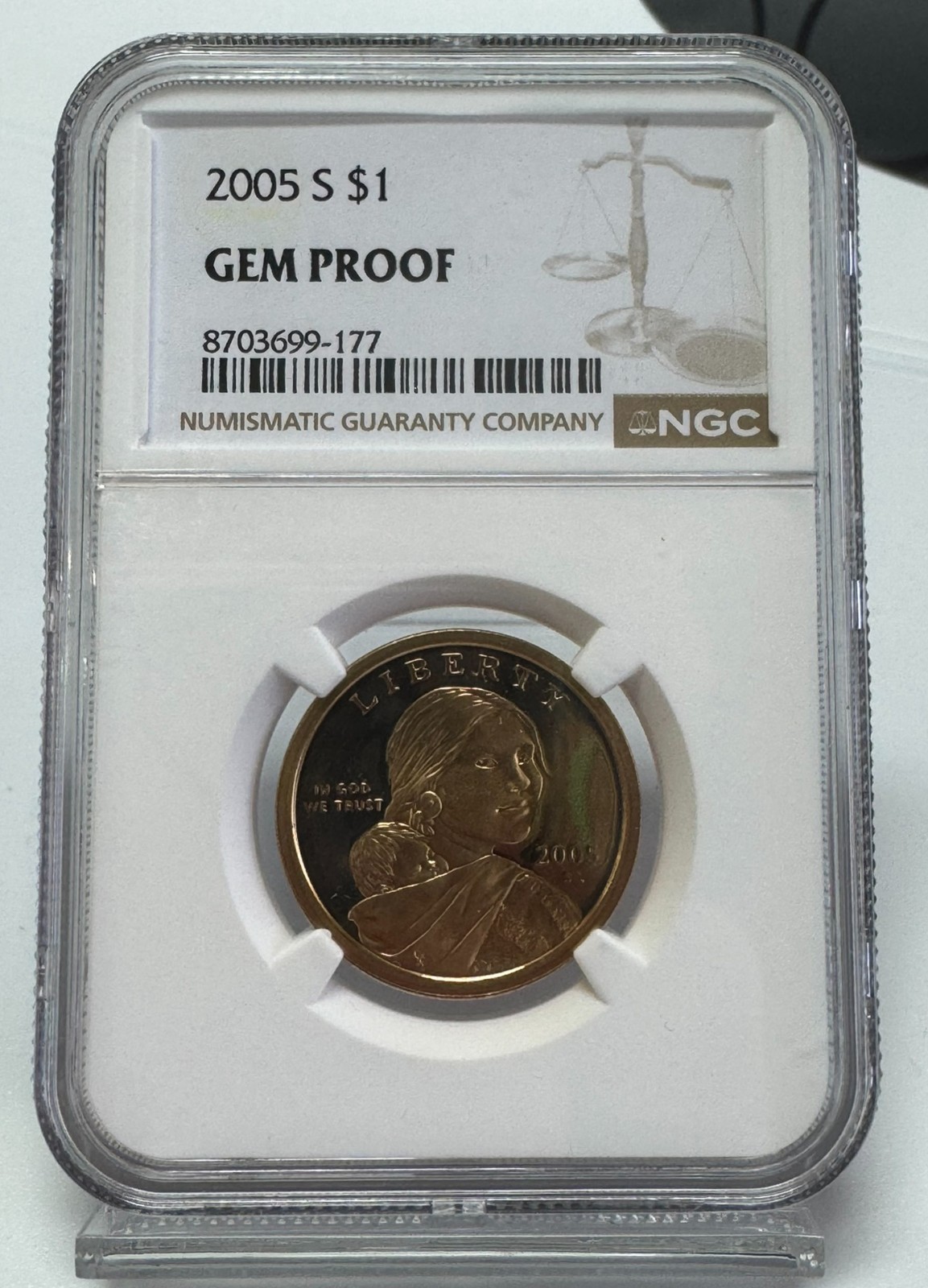 2005-S Native American Dollar, NGC Gem Proof (Bulk)