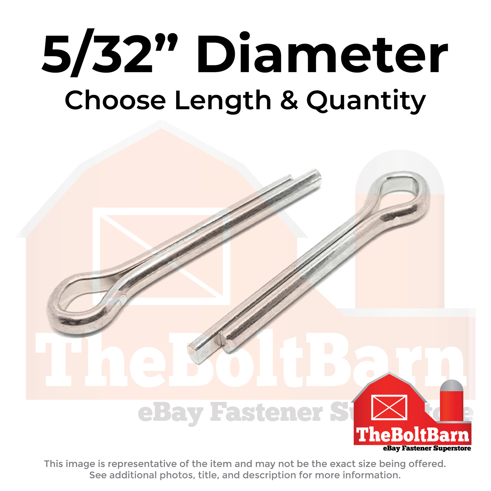 5/32" Stainless Extended Prong Cotter Pin (Choose Length & Qty)