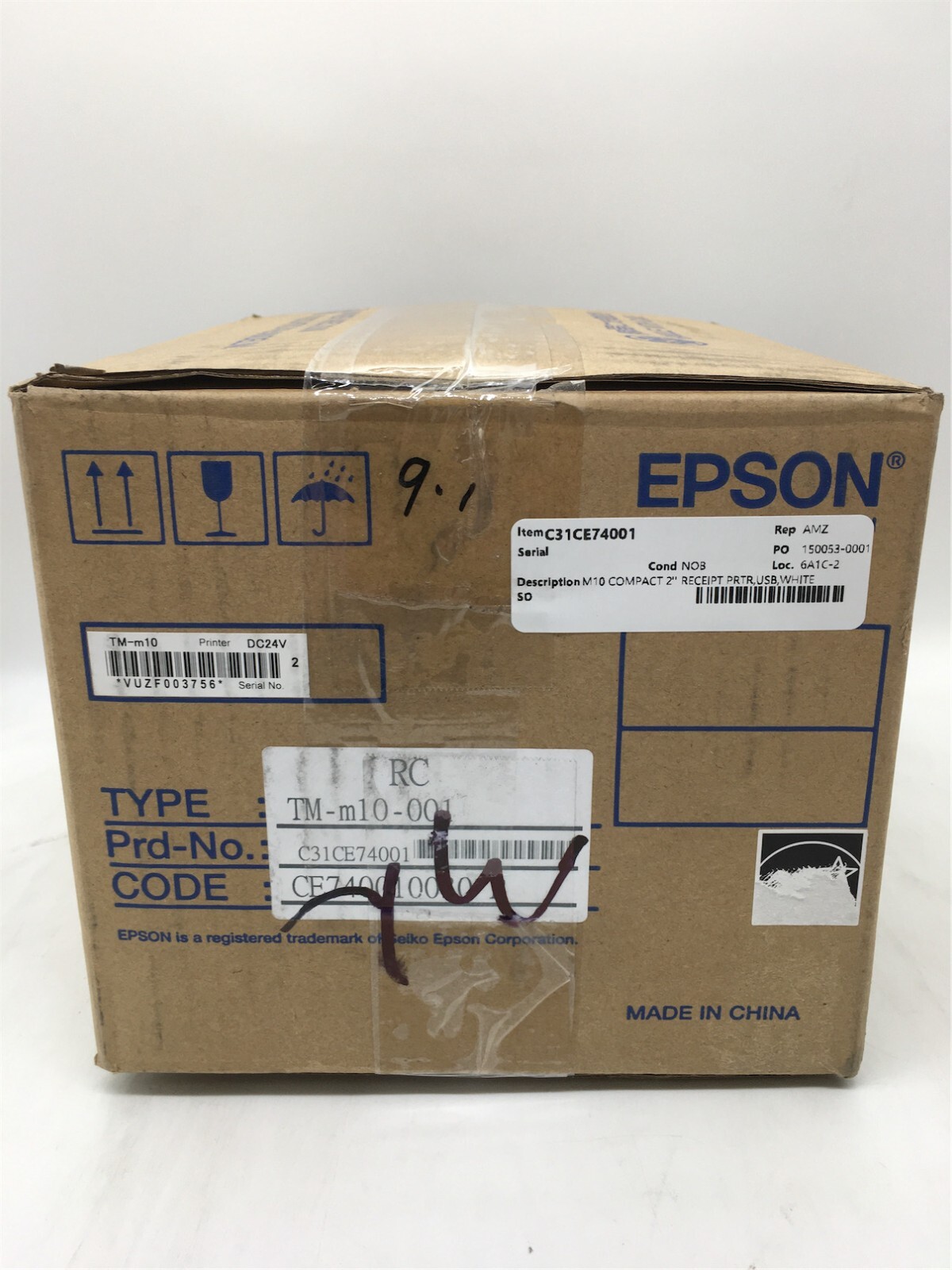 EPSON C31CE74001 M10 2" RECEIPT PRINTER WHITE, USB, WITH POWER SUPPLY