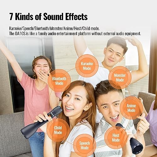 2-in-1 Bluetooth Wireless Handheld Microphone & Voice Amplifier, 7 Kinds