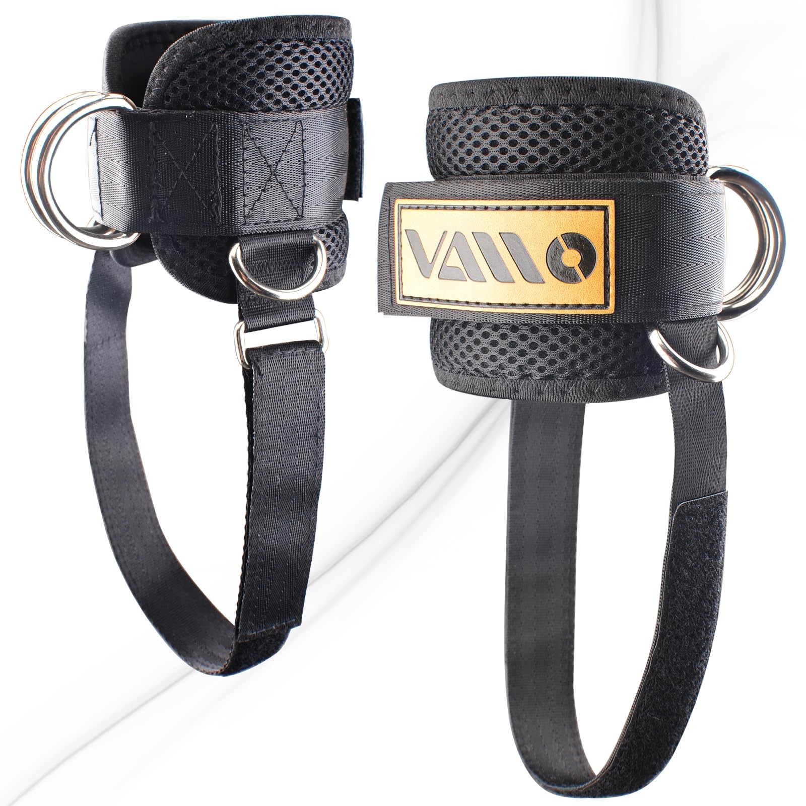 Adjustable Neoprene Ankle Straps for Cable Machines - 5 D-Ring Design