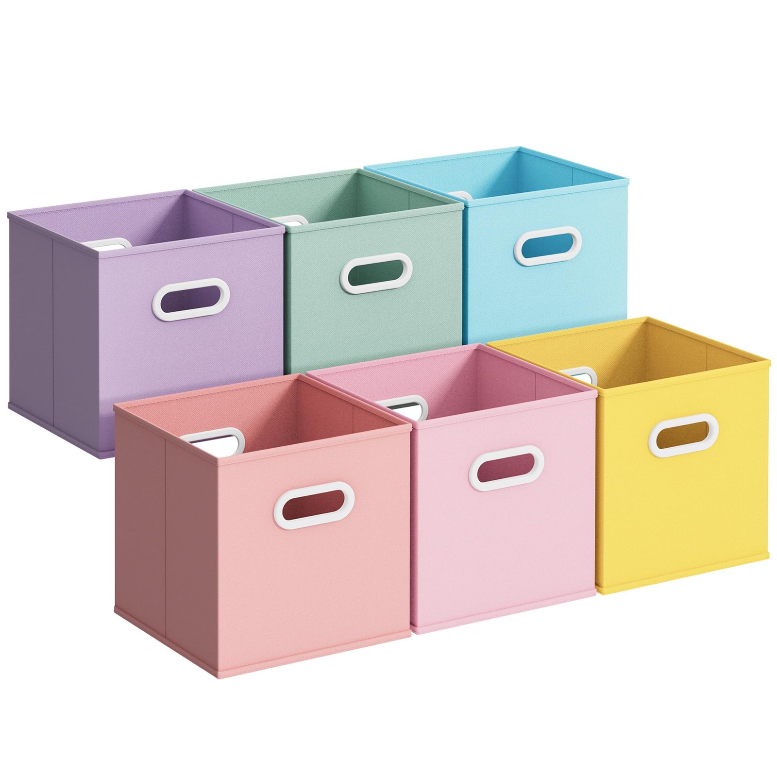 Stero Fabric Storage Cubes Bins, 13 inch Fun Colored Foldable Storage Baskets...