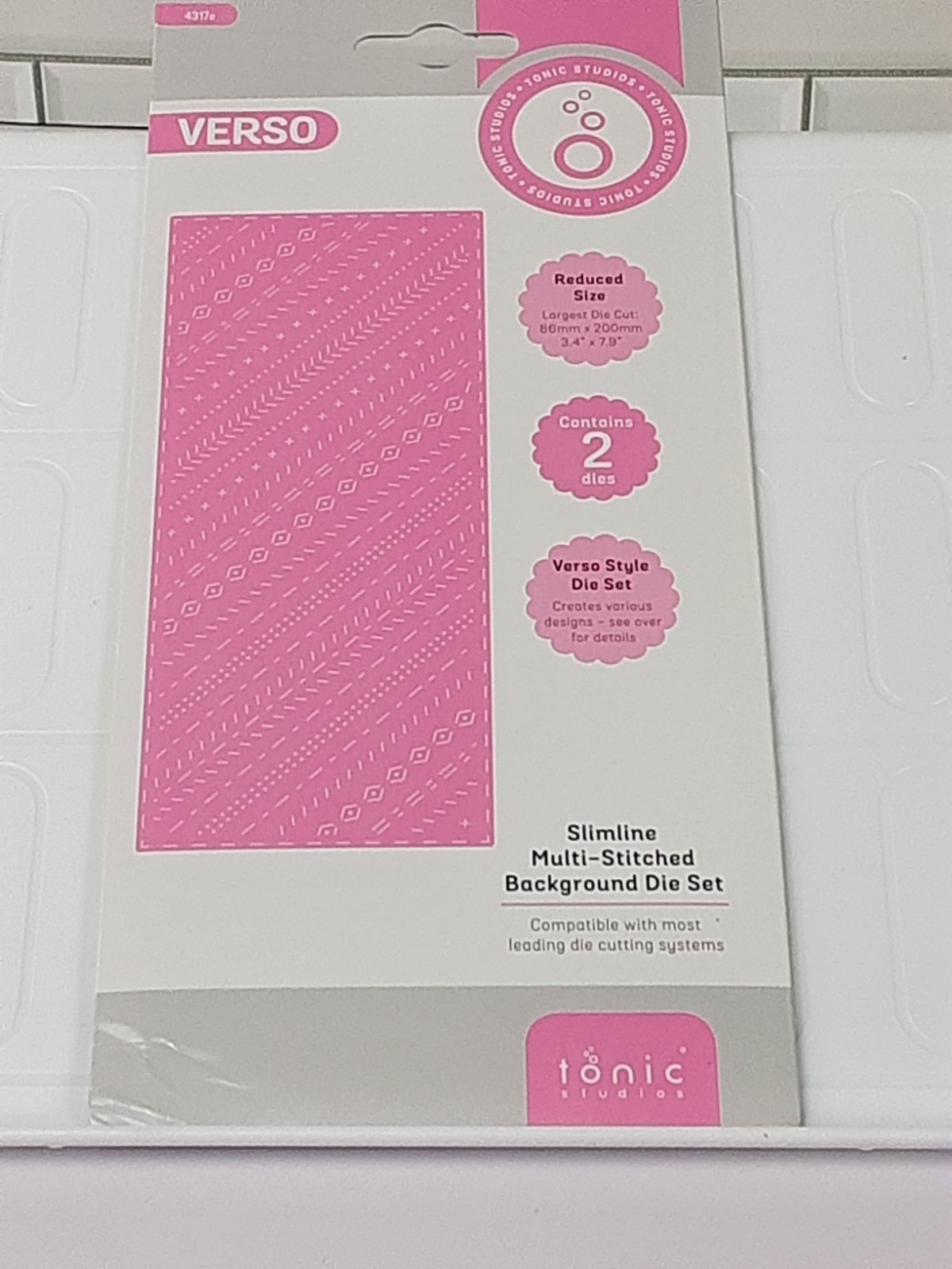NEW Tonic Studio Verso Slimline Multi Stitched Background 2 Die Set 4317 3.4x7.5