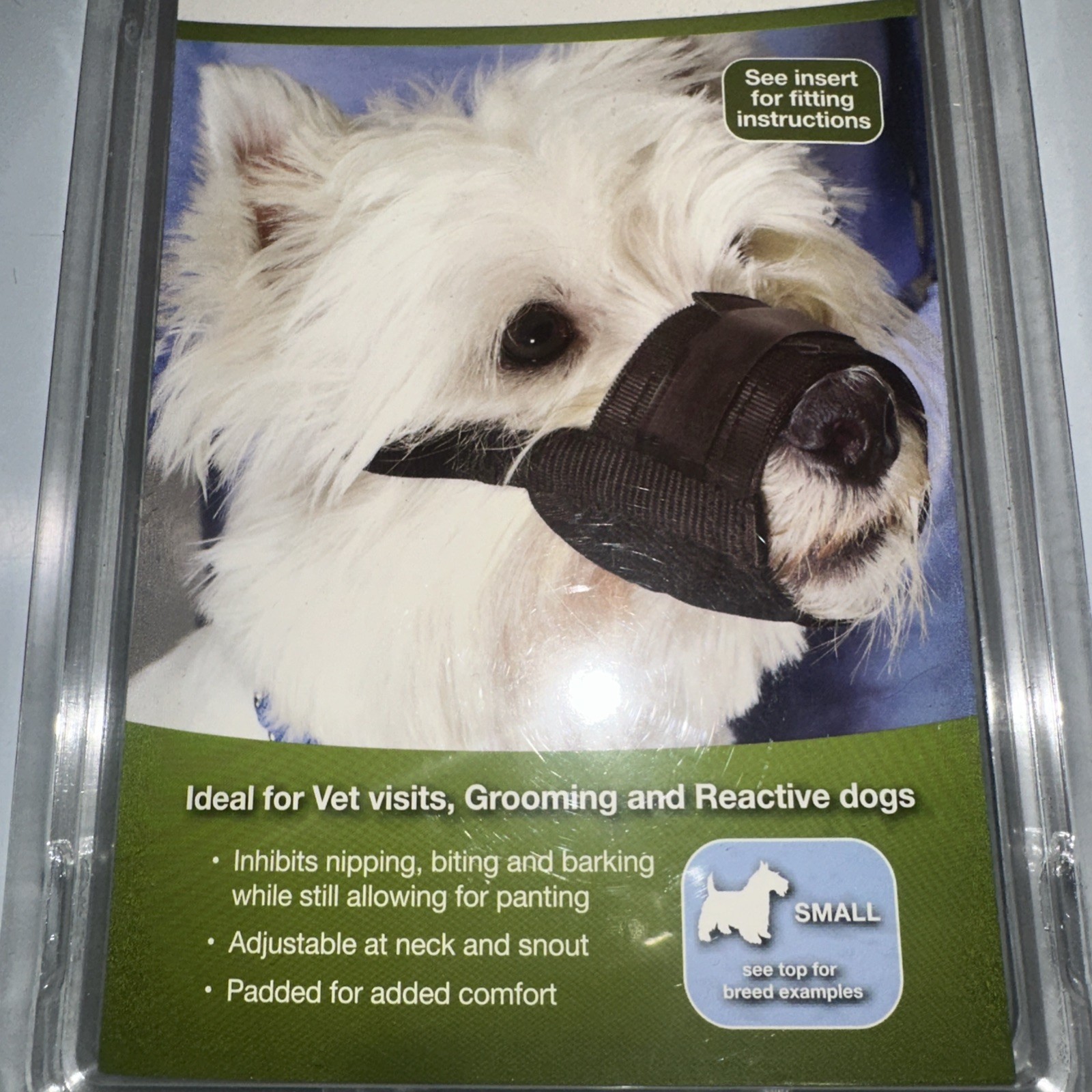 PetSafe Muzzle, Small, 7-8 3/4” Snout, Padded For Comfort, Adjustable New In Box