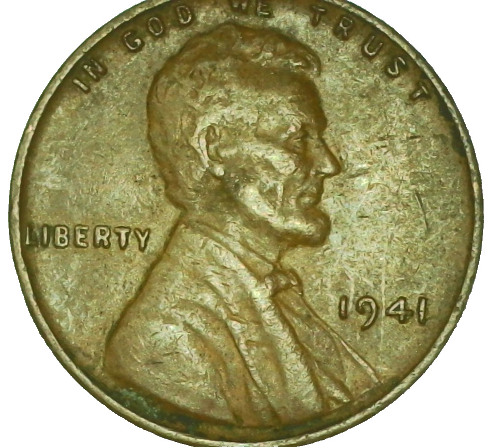 US 1941 P Lincoln Penny Wheat Cent No Mark