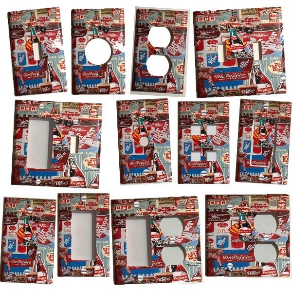 Dr Pepper Soda old poster Light Switch Toggle Outlet wall Cover Plate Home Decor