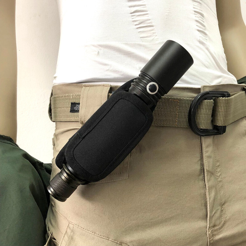 LED Flashlight Holder Carry Belt Pouch Nylon Holster Torch 360 Degrees Rotatable