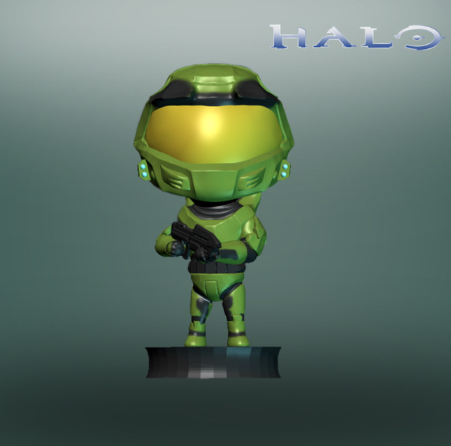 UNPAINTED Master Chief - Halo Chibi Style 3D Printed Mini Figure BH