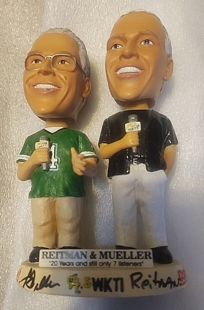 Milwaukee WI Radio Hosts Reitman and Mueller 94.5 WKTI FM SIGNED Bobblehead