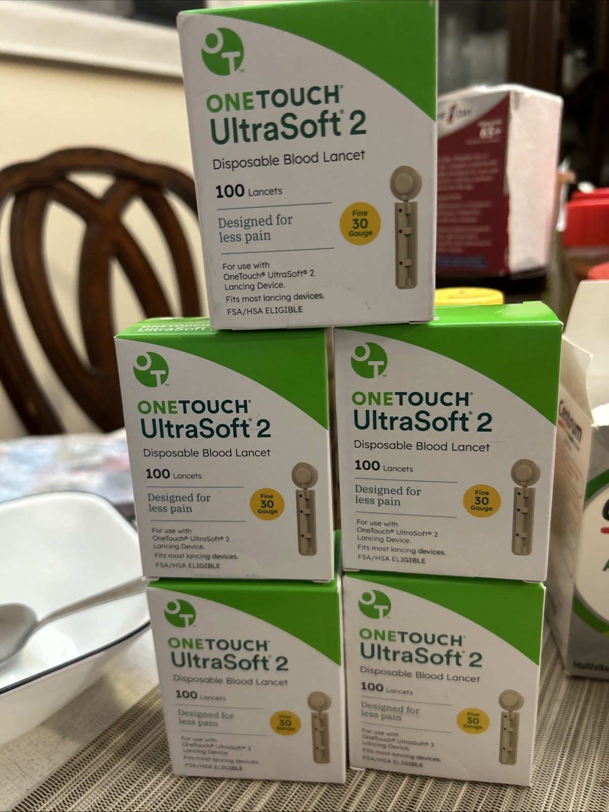 5 X 100 Total 500 ONETOUCH UltraSoft Lancets 30G ONE TOUCH Diabetes Blood Test
