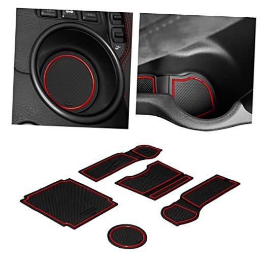 for Nissan is 2009-2020 5pc Cup Holder Insert Set () | Custom-fit Red Trim