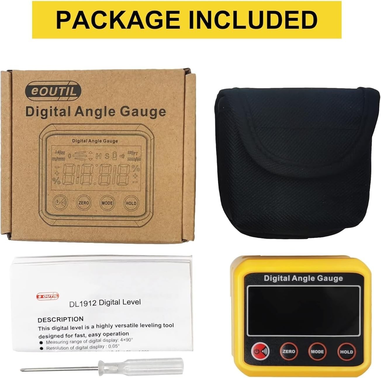 Magnetic Digital Angle Finder Protractor with Backlit LCD for Precision Projects