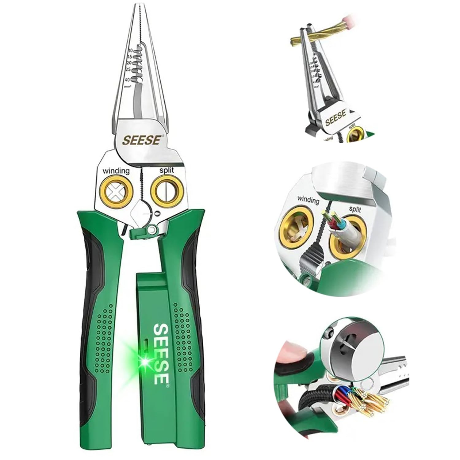 8-in-1 Wire Stripper Pliers: Compact Portable Multi-Function Electrician Tool...