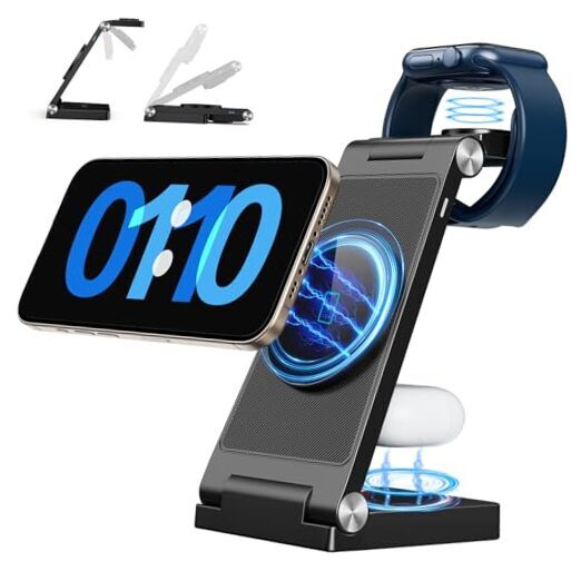 2024 Magnetic Wireless Mag-Safe Charging Station, 3 in 1 Fast Max Charging for