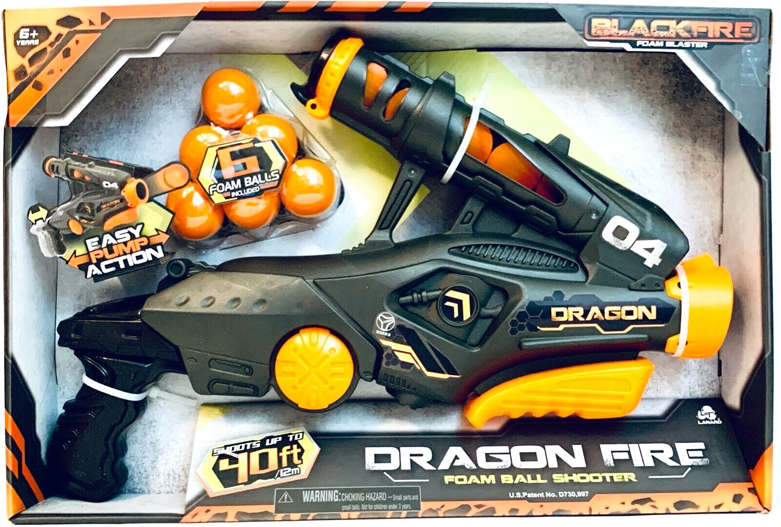 Lanard Blackfire Dragon Fire Foam Ball Shooter Blaster Shoots Up To 40 Feet